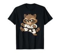 Regalo de luchador de arte marital de karate de mapache salvaje para hombres y mujeres Camiseta