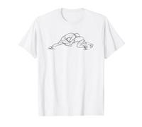 Regalo de Luchador de derribo de Arte Lineal de Lucha Libre Camiseta gráfica económica, Hombre, Blanco, XL