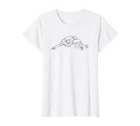 Regalo de Luchador de derribo de Arte Lineal de Lucha Libre Camiseta gráfica económica, Mujer, Blanco, S
