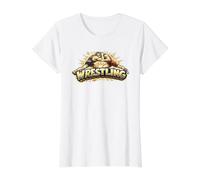 Regalo de Luchador de derribo de Arte Lineal de Lucha Libre Camiseta gráfica económica, Mujer, Blanco, XS