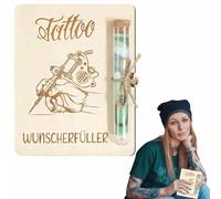Regalo de madera con diseño de tatuaje, embalaje original para dinero con tubo de ensayo, divertido regalo para tatuadores, hombres y mujeres amantes del tatuaje, cumpleaños o ocasiones especiales