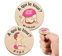 Regalo de nacimiento para niña, niño, regalo de bebe personalizado, pieza de decisión de madera, ficha a la que le rodea, papá mamá, regalo bautismo, regalo para bebé, futuro padres, joven, mamá