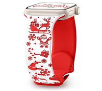 Regalo de Navidad para correas de Apple Watch para mujer de 49 mm, 46 mm, 45 mm, 44 mm, 42 mm, silicona suave, copo de nieve de Papá Noel para Apple Watch SE Series 11 10 9 8 7 6 5 4 3 2 1, Ultra 3