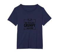 Regalo de Not Actually Grumpy Just Old Funny Grumpy Old Man Camiseta, Mujer Tallas Grandes, Azul Marino, 6XL Grande