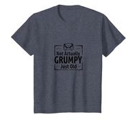 Regalo de Not Actually Grumpy Just Old Funny Grumpy Old Man Camiseta, Niños, Azul Jaspeado, 6 años