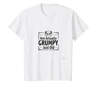 Regalo de Not Actually Grumpy Just Old Funny Grumpy Old Man Camiseta, Niños, Blanco, 6 años