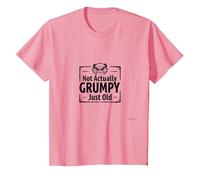 Regalo de Not Actually Grumpy Just Old Funny Grumpy Old Man Camiseta, Niños, Rosado, 6 años