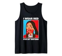 Regalo de Orgullo Nativo Americano con Texto en inglés I Wear Red For My Sisters Camiseta sin Mangas