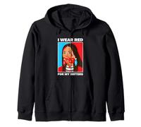 Regalo de Orgullo Nativo Americano con Texto en inglés I Wear Red For My Sisters Sudadera con Capucha