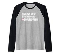 Regalo de Paloma agotada con Texto en inglés I'm Not an Early Bird or Night Owl Camiseta Manga Raglan