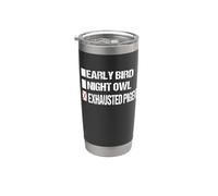 Regalo de paloma agotada con texto en inglés "I'm Not an Early Bird or Night Owl Vaso térmico de acero inoxidable de doble pared