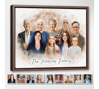 Regalo de pintura conmemorativa personalizada, añade a un ser querido fallecido a la foto, retrato familiar personalizado en lienzo o póster, regalo único de cumpleaños o Navidad