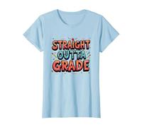 Regalo de Primer Grado para Maestros Directamente de Primer Grado Camiseta, Mujer, Azul Bebé, L