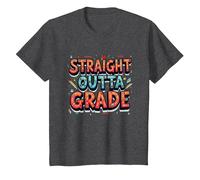 Regalo de Primer Grado para Maestros Directamente de Primer Grado Camiseta, Niños, Jaspeado Oscuro, 8 años