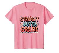 Regalo de Primer Grado para Maestros Directamente de Primer Grado Camiseta, Niños, Rosado, 6 años
