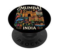 Regalo de Recuerdo de Viaje a la Ciudad de Mumbai, India PopSockets PopGrip Adhesivo