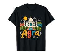 Regalo de Recuerdo de Viaje Agra India Dibujado a Mano Camiseta