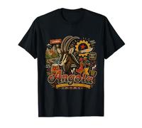 Regalo de Recuerdo de Viaje de Angola Dibujado a Mano Camiseta