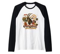 Regalo de Recuerdo de Viaje de Angola Dibujado a Mano Camiseta Manga Raglan