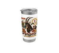 Regalo de recuerdo de viaje de Angola dibujado a mano Vaso térmico de acero inoxidable de doble pared