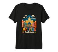 Regalo de Recuerdo de Viaje de Antigua Guatemala Dibujado a Mano Camiseta Premium