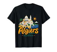 Regalo de Recuerdo de Viaje de Argel Argelia Dibujado a Mano Camiseta