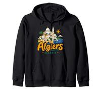 Regalo de Recuerdo de Viaje de Argel Argelia Dibujado a Mano Sudadera con Capucha