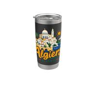 Regalo de recuerdo de viaje de Argel Argelia dibujado a mano Vaso térmico de acero inoxidable de doble pared