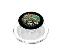Regalo de Recuerdo de Viaje de Ayia Napa Chipre Dibujado a Mano PopSockets PopGrip para MagSafe