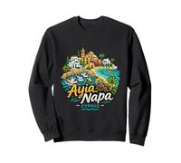 Regalo de Recuerdo de Viaje de Ayia Napa Chipre Dibujado a Mano Sudadera