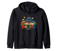 Regalo de Recuerdo de Viaje de Beijing China Dibujado a Mano Sudadera con Capucha