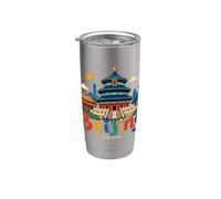 Regalo de recuerdo de viaje de Beijing China dibujado a mano Vaso térmico de acero inoxidable de doble pared