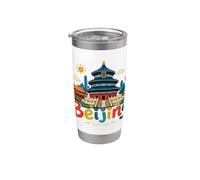 Regalo de recuerdo de viaje de Beijing China dibujado a mano Vaso térmico de acero inoxidable de doble pared