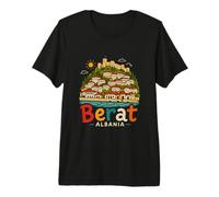 Regalo de Recuerdo de Viaje de Berat Albania Dibujado a Mano Camiseta Premium