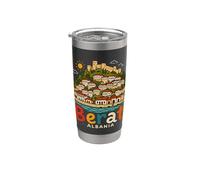 Regalo de recuerdo de viaje de Berat Albania dibujado a mano Vaso térmico de acero inoxidable de doble pared