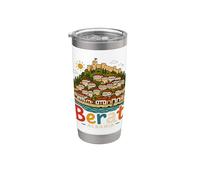 Regalo de recuerdo de viaje de Berat Albania dibujado a mano Vaso térmico de acero inoxidable de doble pared