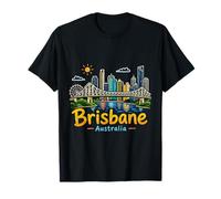 Regalo de Recuerdo de Viaje de Brisbane Australia Dibujado a Mano Camiseta