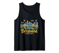 Regalo de Recuerdo de Viaje de Brisbane Australia Dibujado a Mano Camiseta sin Mangas