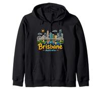 Regalo de Recuerdo de Viaje de Brisbane Australia Dibujado a Mano Sudadera con Capucha