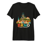 Regalo de Recuerdo de Viaje de Brno República Checa Dibujado a Mano Camiseta Premium