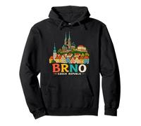 Regalo de Recuerdo de Viaje de Brno República Checa Dibujado a Mano Sudadera con Capucha