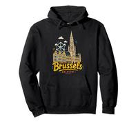 Regalo de Recuerdo de Viaje de Bruselas Bélgica Dibujado a Mano Sudadera con Capucha