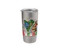 Regalo de recuerdo de viaje de Burundi dibujado a mano Vaso térmico de acero inoxidable de doble pared