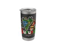 Regalo de recuerdo de viaje de Burundi dibujado a mano Vaso térmico de acero inoxidable de doble pared