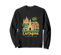 Regalo de Recuerdo de Viaje de Cartagena Colombia Dibujado a Mano Sudadera