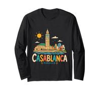 Regalo de Recuerdo de Viaje de Casablanca Marruecos Dibujado a Mano Manga Larga