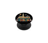 Regalo de Recuerdo de Viaje de Casablanca Marruecos Dibujado a Mano PopSockets PopGrip Adhesivo