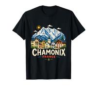 Regalo de Recuerdo de Viaje de Chamonix Francia Dibujado a Mano Camiseta