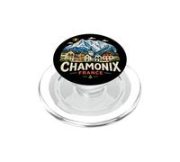 Regalo de Recuerdo de Viaje de Chamonix Francia Dibujado a Mano PopSockets PopGrip para MagSafe