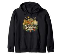 Regalo de Recuerdo de Viaje de Génova Italia Dibujado a Mano Sudadera con Capucha
